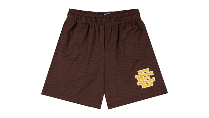 Pre-owned Eric Emanuel Men's  Ee Basic Short In Shopping Bag Brown/yellow