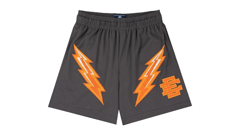 Pre-owned Eric Emanuel Men's Ee Basic Short In Thunderstorm/orange