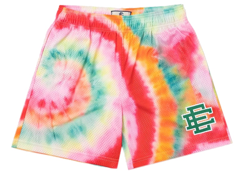 Pre-owned Eric Emanuel Men's Ee Basic Short In Tie Dye/green