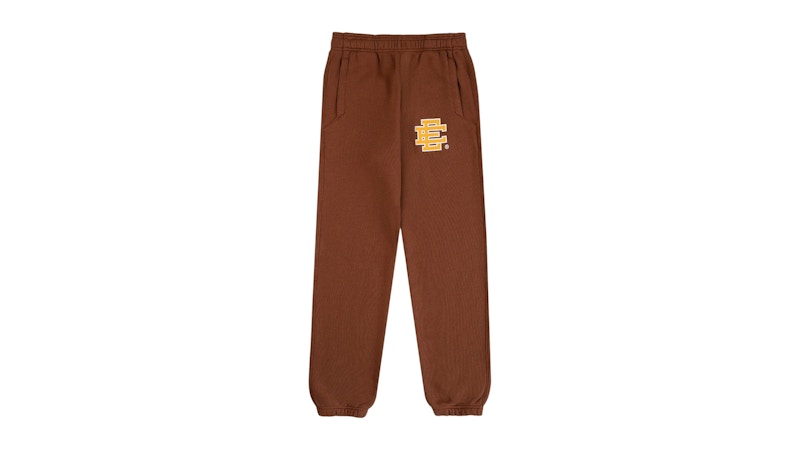 Pre-owned Eric Emanuel Men's  Ee Basic Sweatpant In Brown/yellow In Multi