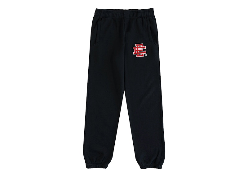Pre-owned Eric Emanuel Men's Ee Basic Sweatpant (fw24) In Black/red