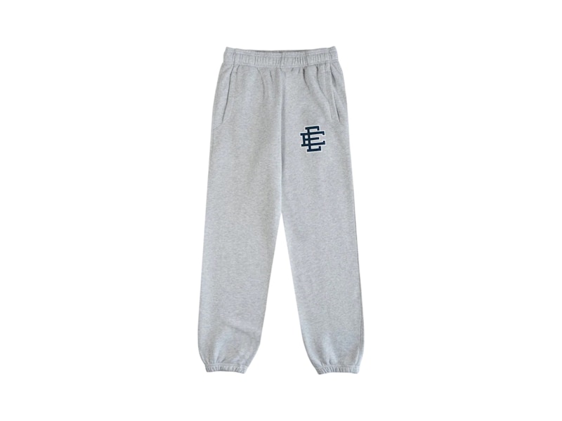 Pre-owned Eric Emanuel Men's Ee Basic Sweatpant (fw24) In Grey/navy Blue/white