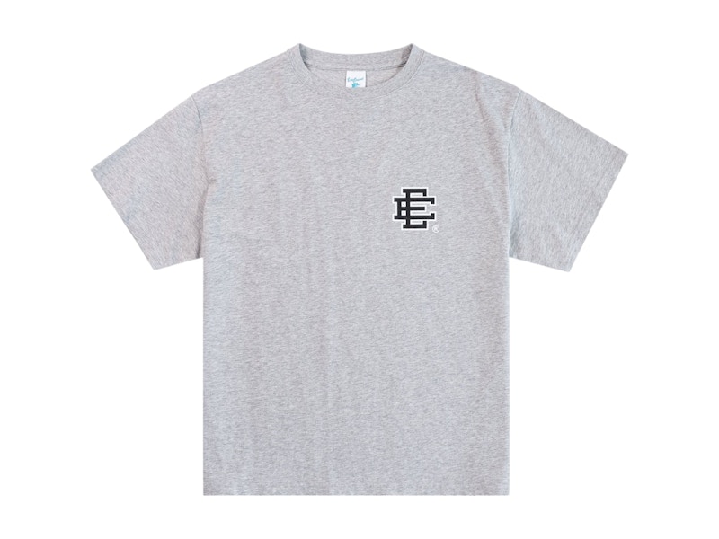 Pre-owned Eric Emanuel Men's  Ee Basic T-shirt In Heather Grey/black
