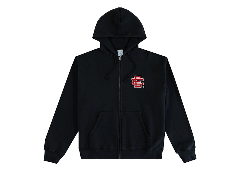 Pre-owned Eric Emanuel Men's Ee Basic Zip Up In Black/red