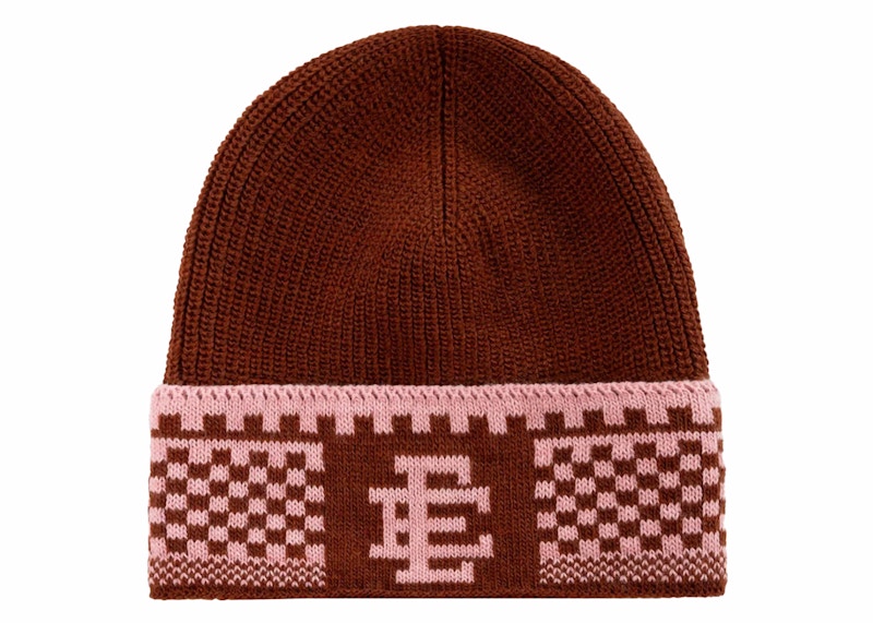 Pre-owned Eric Emanuel Ee Beanie In Brown/pink