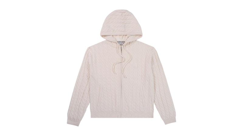 Eric Emanuel EE Cable Knit Zip-Up Ivory/Ivory
