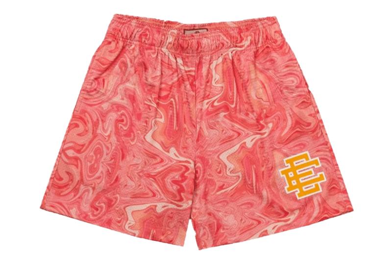 Pre-owned Eric Emanuel Men's Ee Can Of Paint Basic Shorts In Pink