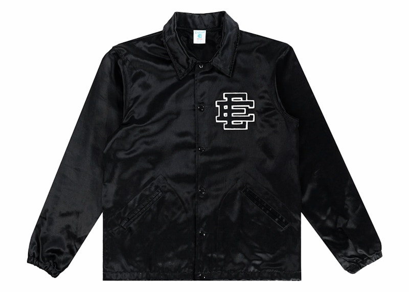 Pre-owned Eric Emanuel Men's  Ee Coaches Jacket In Black