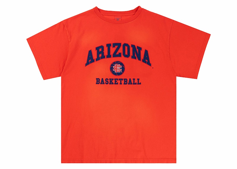 Pre-owned Eric Emanuel Men's Ee College Arizona Tee Shirt In Washed Red