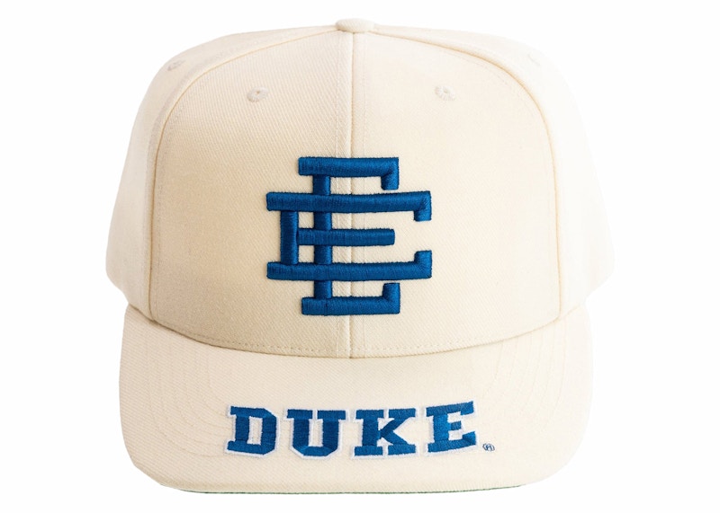 Pre-owned Eric Emanuel Ee College Duke Cap In White/blue