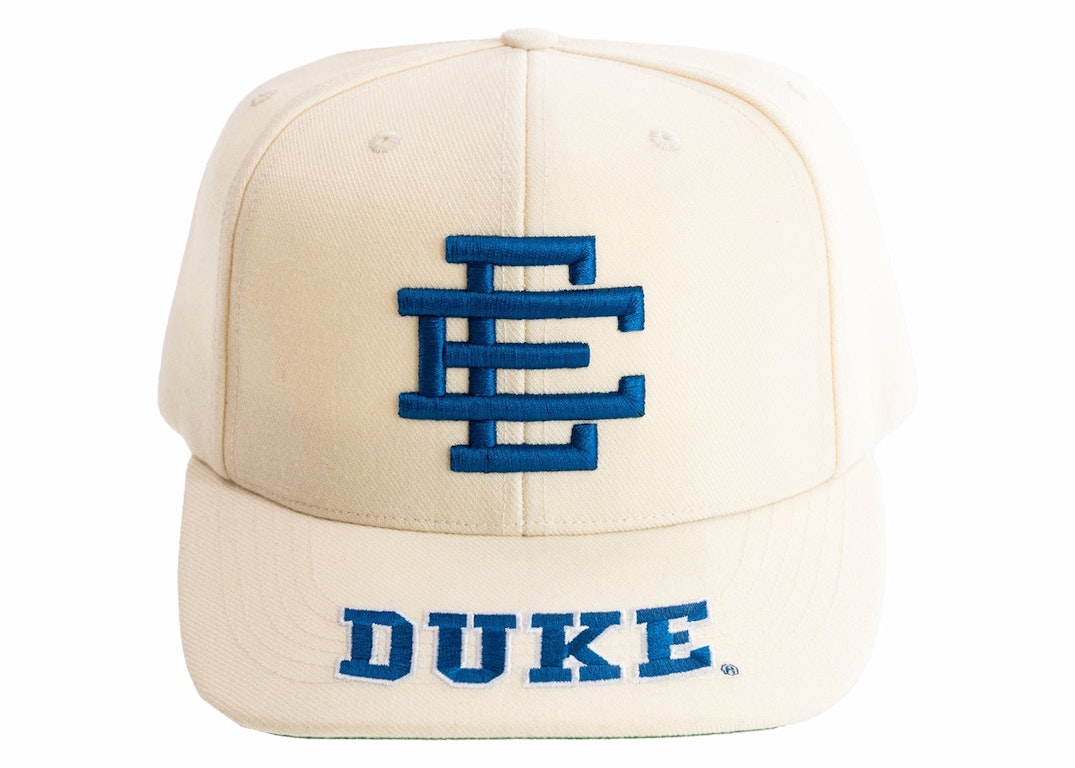 Pre-owned Eric Emanuel Ee College Duke Cap White/blue