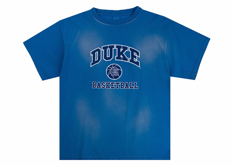 Pre-owned Eric Emanuel Men's Ee College Duke Tee Shirt In Washed Blue
