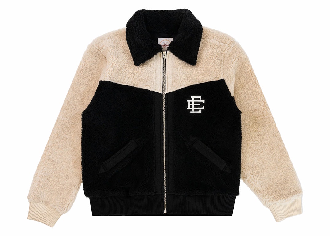 Pre-owned Eric Emanuel Ee High Pile Fleece Jacket Black/white