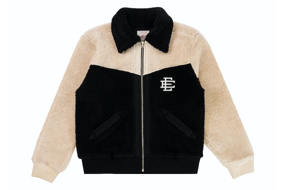 Pre-owned Eric Emanuel Ee High Pile Fleece Jacket Black/white