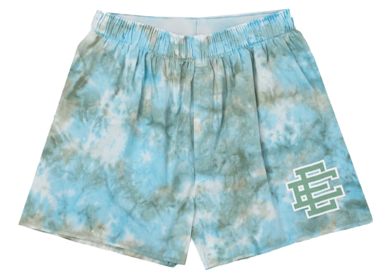 Pre-owned Eric Emanuel Men's Ee House Short In Blue/green Tie Dye