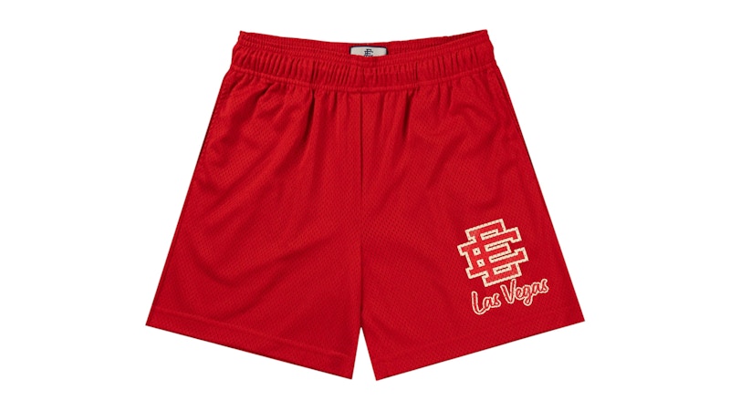 Pre-owned Eric Emanuel Men's  Ee Las Vegas Short In Goji Berry/red