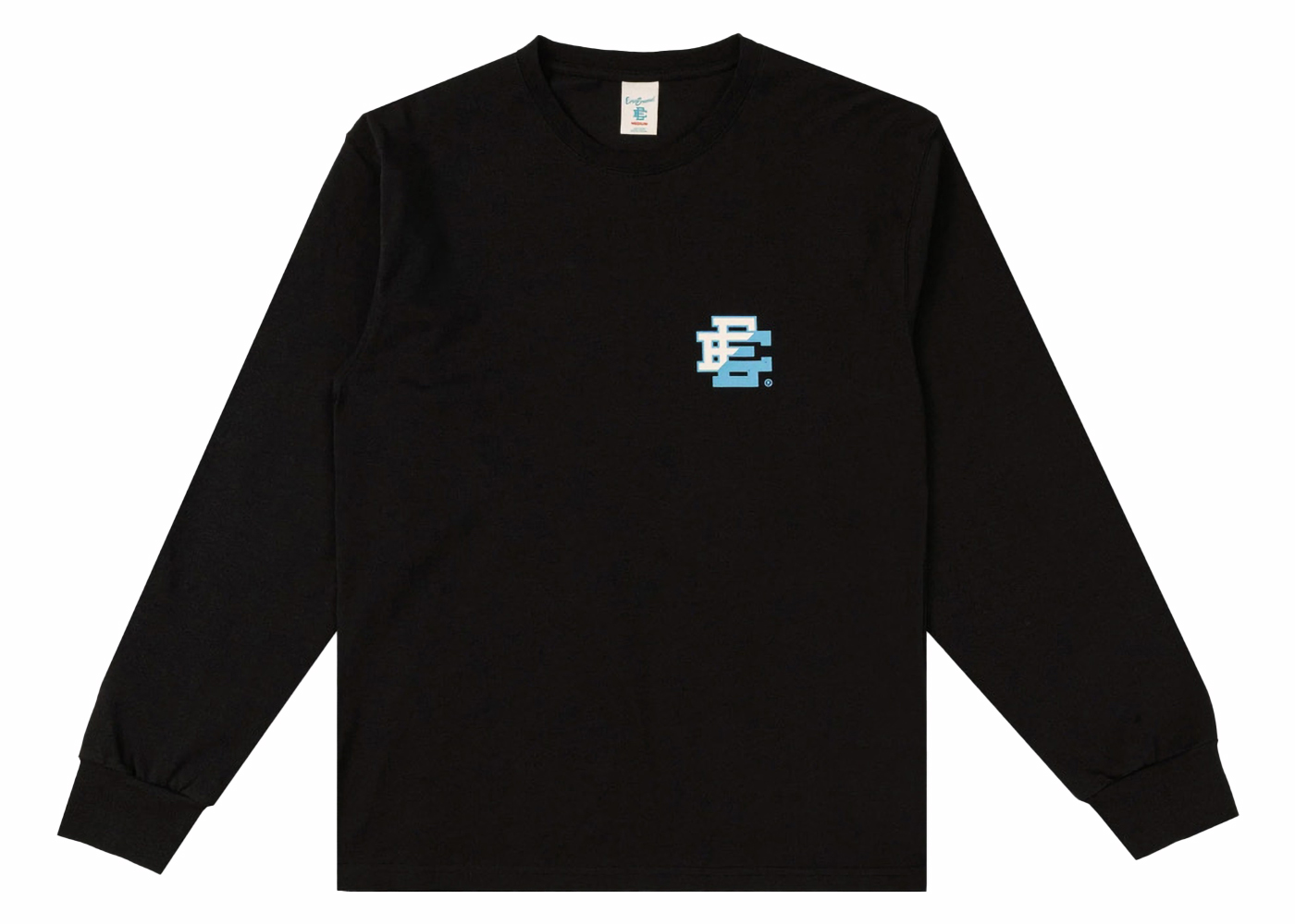 Eric Emanuel EE Long Sleeve T-Shirt Black/White/Baby Blue Split 
