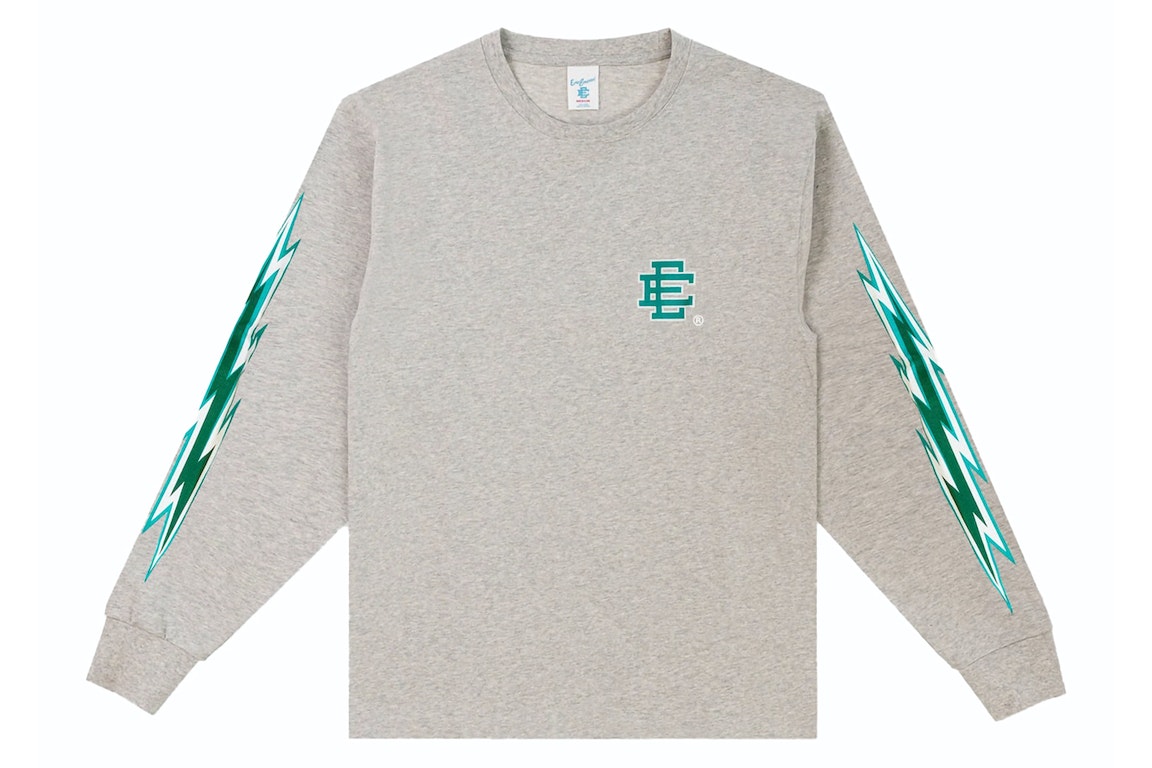 Pre-owned Eric Emanuel Ee Long Sleeve T-shirt Turquoise/ee Bolts