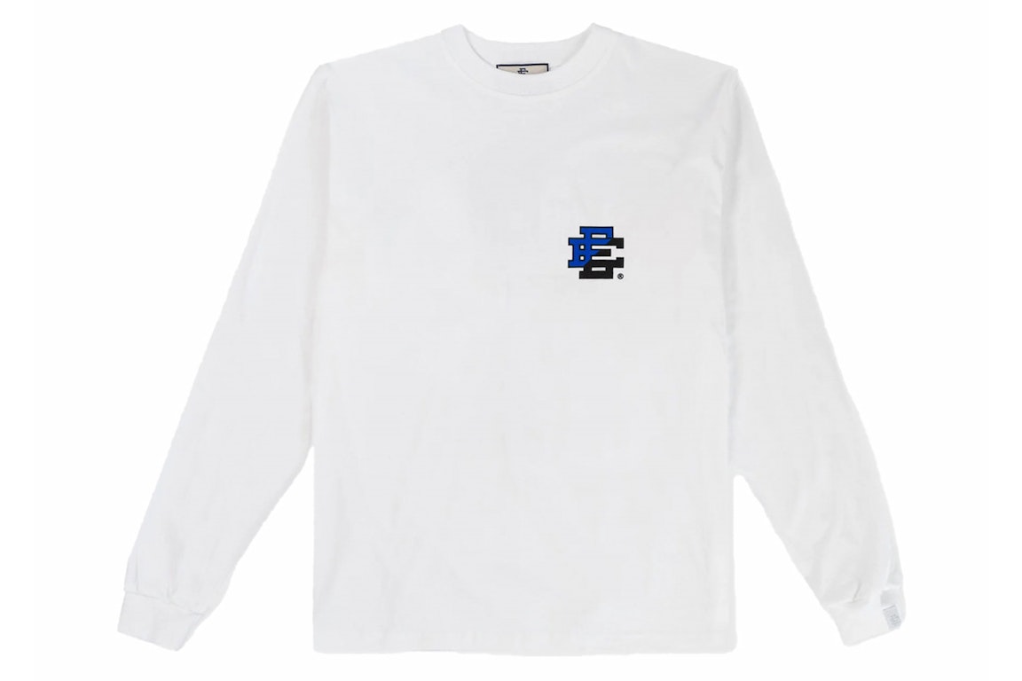 Pre-owned Eric Emanuel Ee Long Sleeve T-shirt White/blue/black