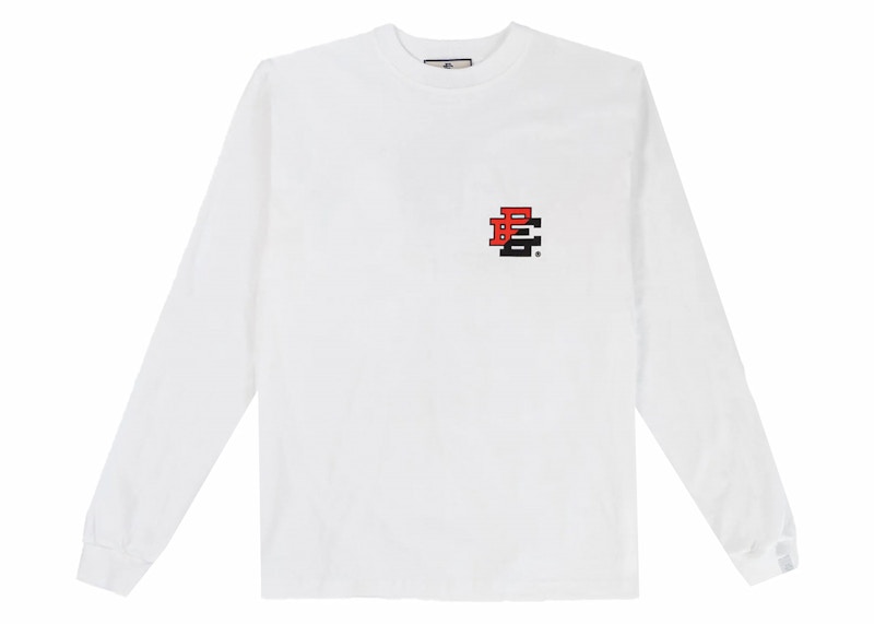 Pre-owned Eric Emanuel Men's  Ee Long Sleeve T-shirt In White/red/black