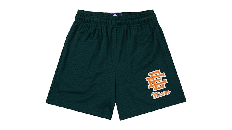 Pre-owned Eric Emanuel Men's Ee Miami Short In Botanical Garden/orange