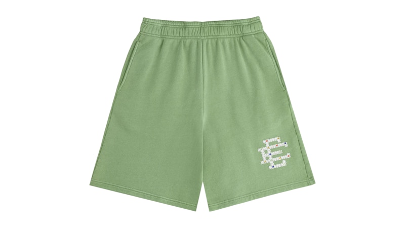 Eric Emanuel EE Rhinestone Sweatshort Green/White