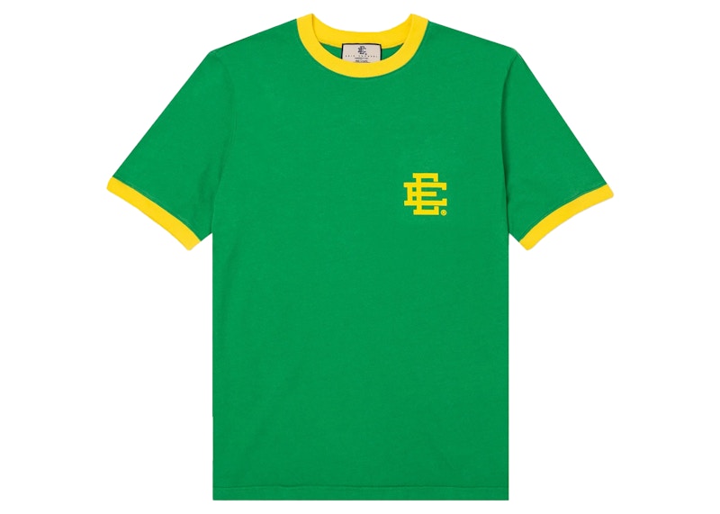 Eric Emanuel EE Ringer T-shirt Kelly Green/Yellow Men's - SS23 - US