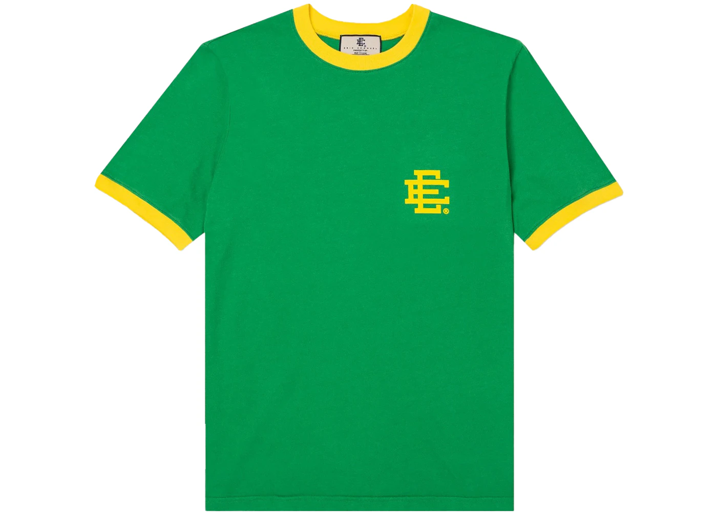 Eric Emanuel EE Ringer T-shirt Kelly Green/Yellow Men's - SS23 - US