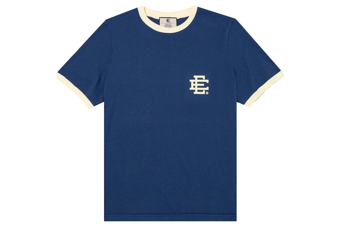 Pre-owned Eric Emanuel Ee Ringer T-shirt Navy/sorbet