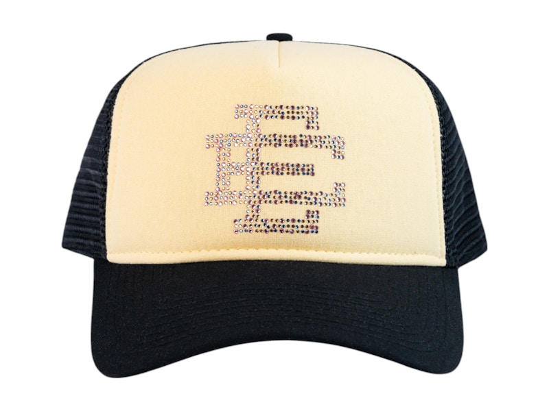 Pre-owned Eric Emanuel Ee Swarovski Trucker Hat In Black/pink In Multi