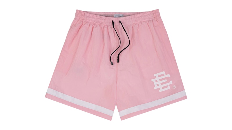 Pre-owned Eric Emanuel Men's  Ee Swim Trunk In Pink/white In Multi