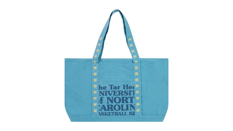 Pre-owned Eric Emanuel Men's Ee University Of North Carolina Tote In Washed Baby Blue/navy
