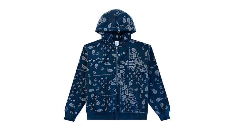 Eric Emanuel EE Zip-Up (SS25) Navy Paisley Men's - SS25 - US