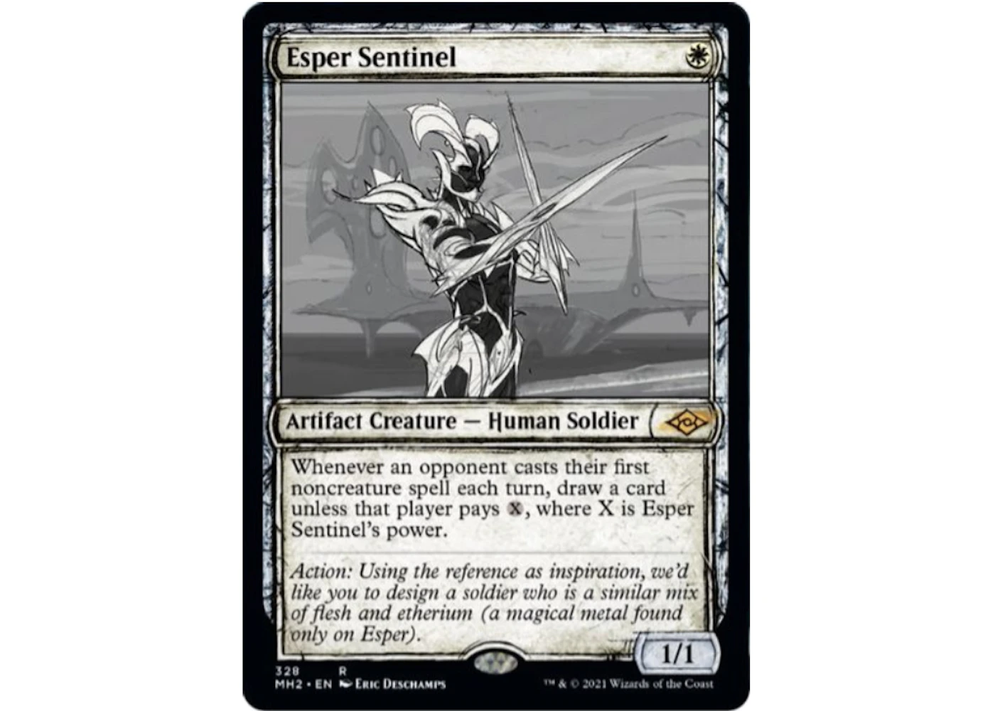 Esper Sentinel (Showcase) Magic: The Gathering TCG Modern Horizons 2 Rare #328 (Ungraded) - US Esper Sentinel (Showcase) Magic: The Gathering TCG Modern Horizons 2 Rare #328 (Ungraded) - US