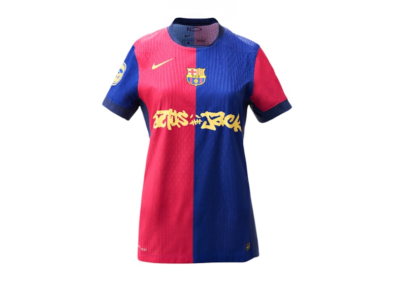 Pre-owned Fc Barcelona X Travis Scott Women's Limited Edition 2024/25 Jersey In Blue/scarelet Red