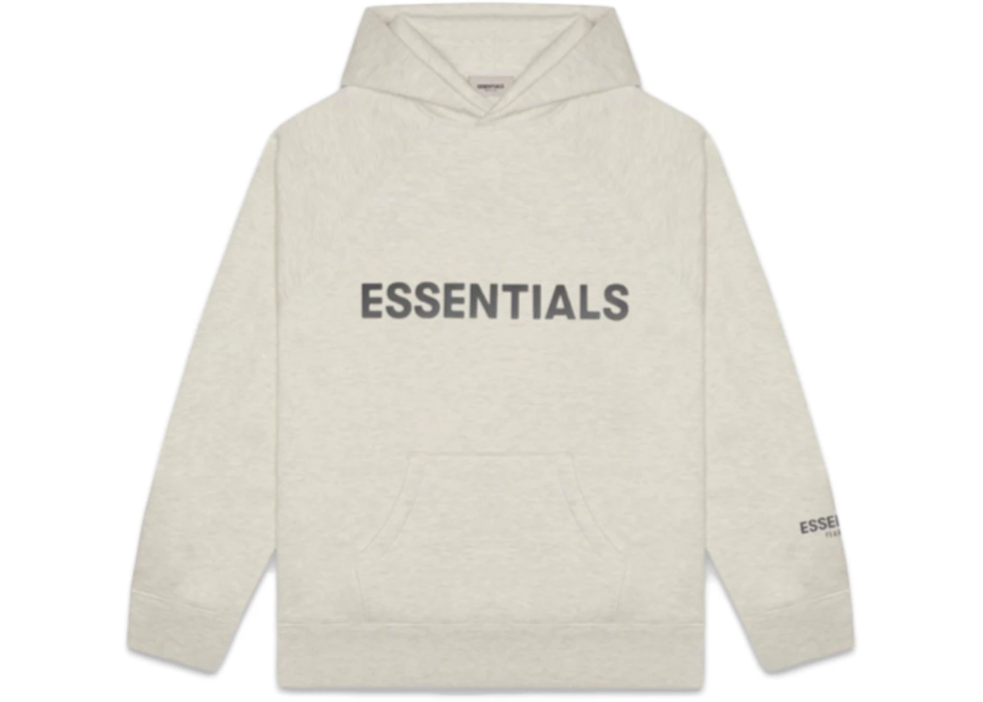 FEAR OF GOD ESSENTIALS 3D Silicon Applique Pullover Hoodie Oatmeal Heather