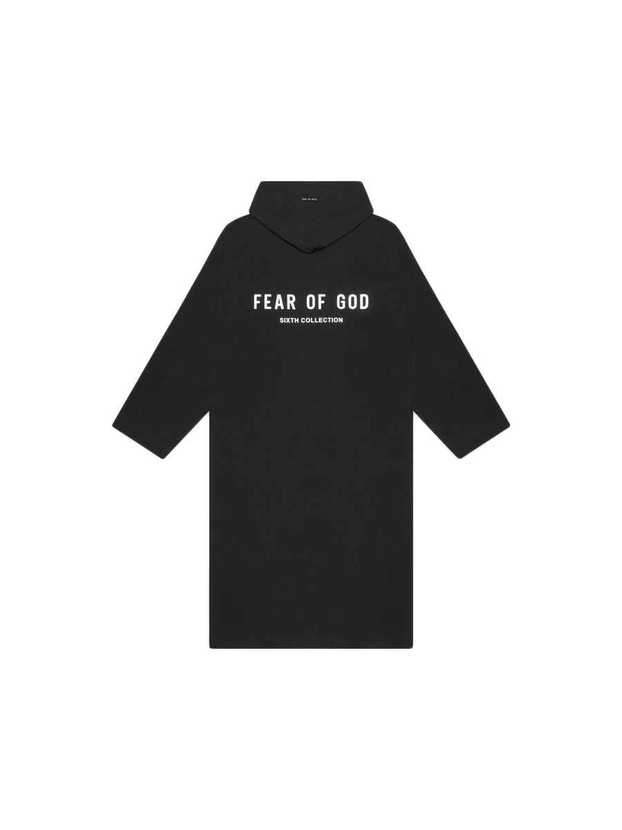 FEAR OF GOD 3M Logo Nylon Hooded Rain Jacket Black - Sixth