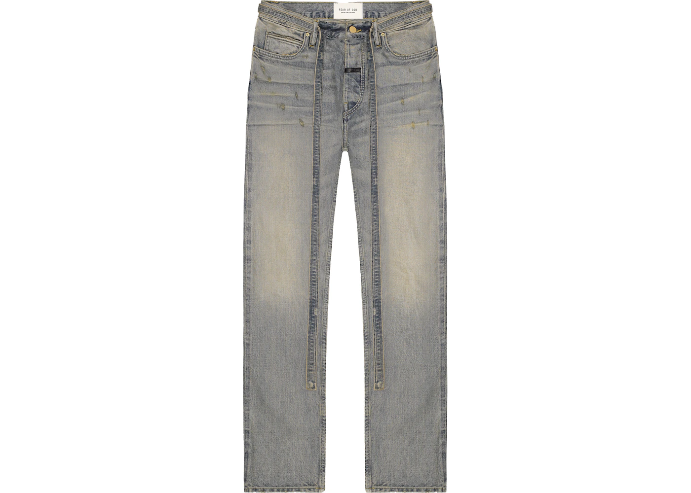 FEAR OF GOD 5 Year Vintage Wash Slim Denim Jeans Indigo - Sixth 
