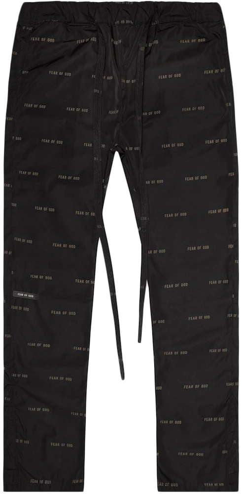 FEAR OF GOD All Over Print Baggy Nylon Pants Black - Sixth Collection - US