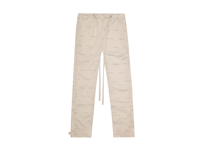 FEAR OF GOD All Over Print Baggy Nylon Pants Bone