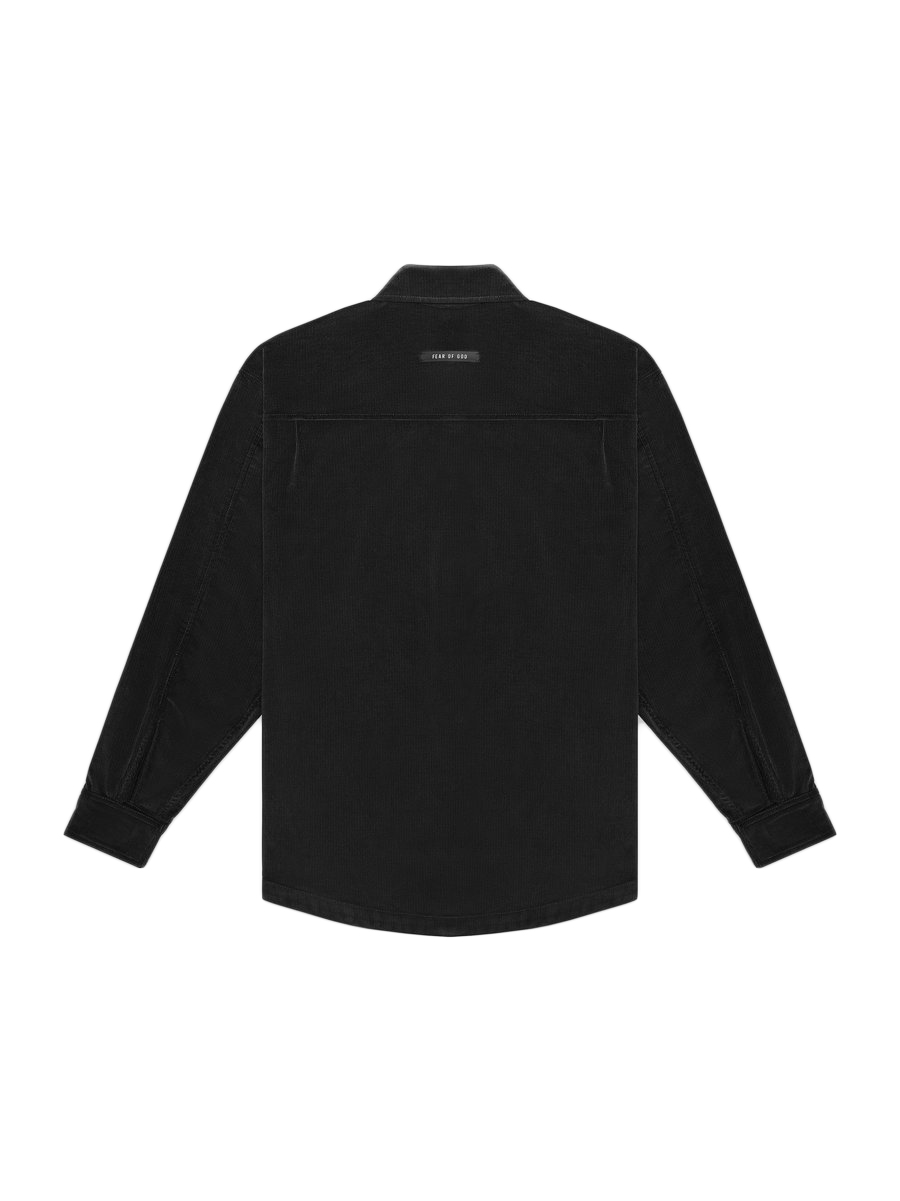 FEAR OF GOD Corduroy Sherpa Lined Shirt Jacket Black - Sixth 