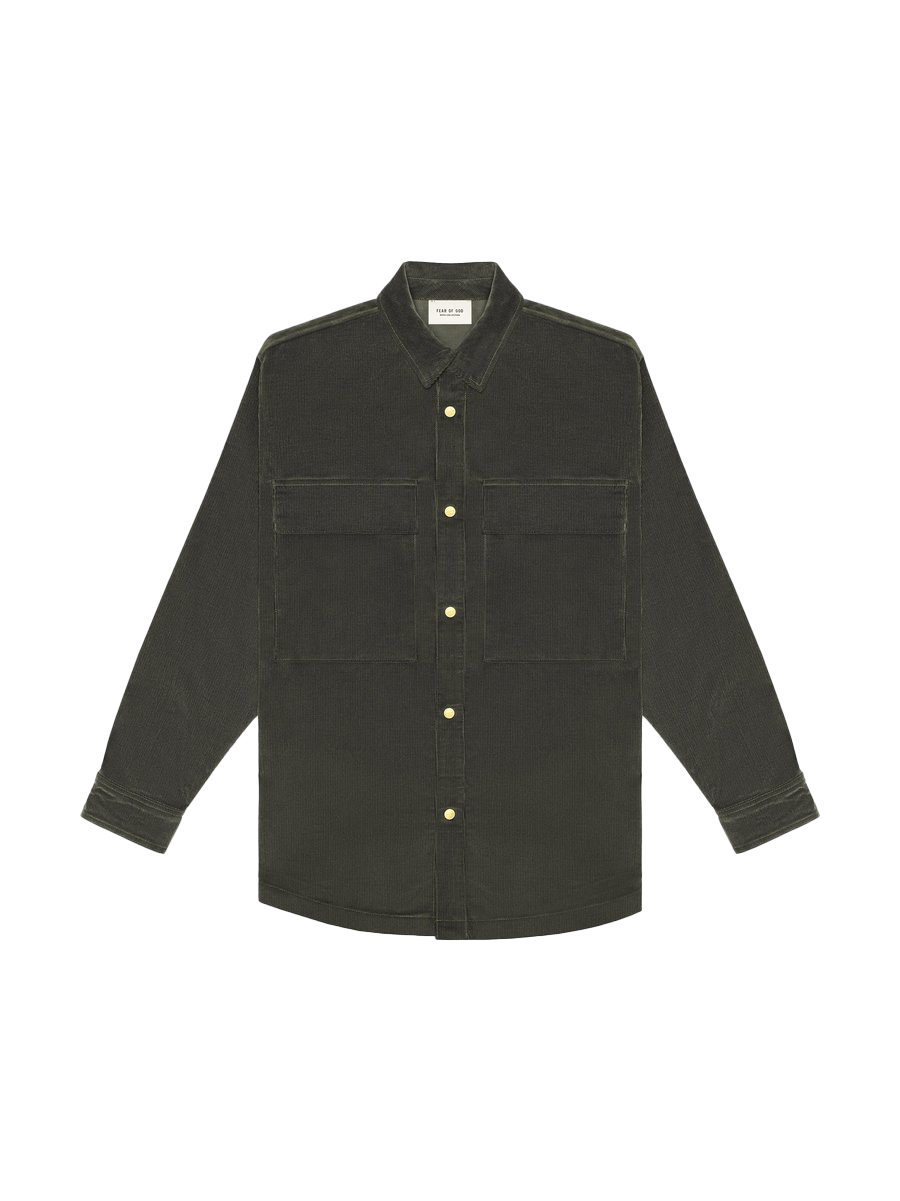 FEAR OF GOD Corduroy Shirt Jacket Forest Green Men's - SIXTH COLLECTION - US