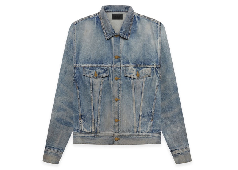 Faded denim trucker clearance jacket