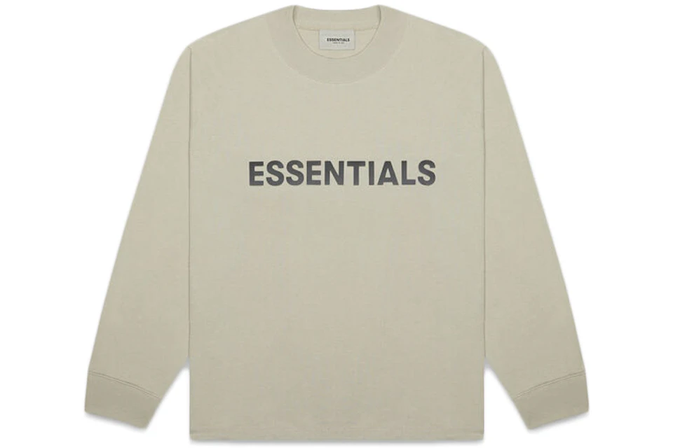 FEAR OF GOD ESSENTIALS 3D Silicon Applique Boxy Long Sleeve T-Shirt Moss