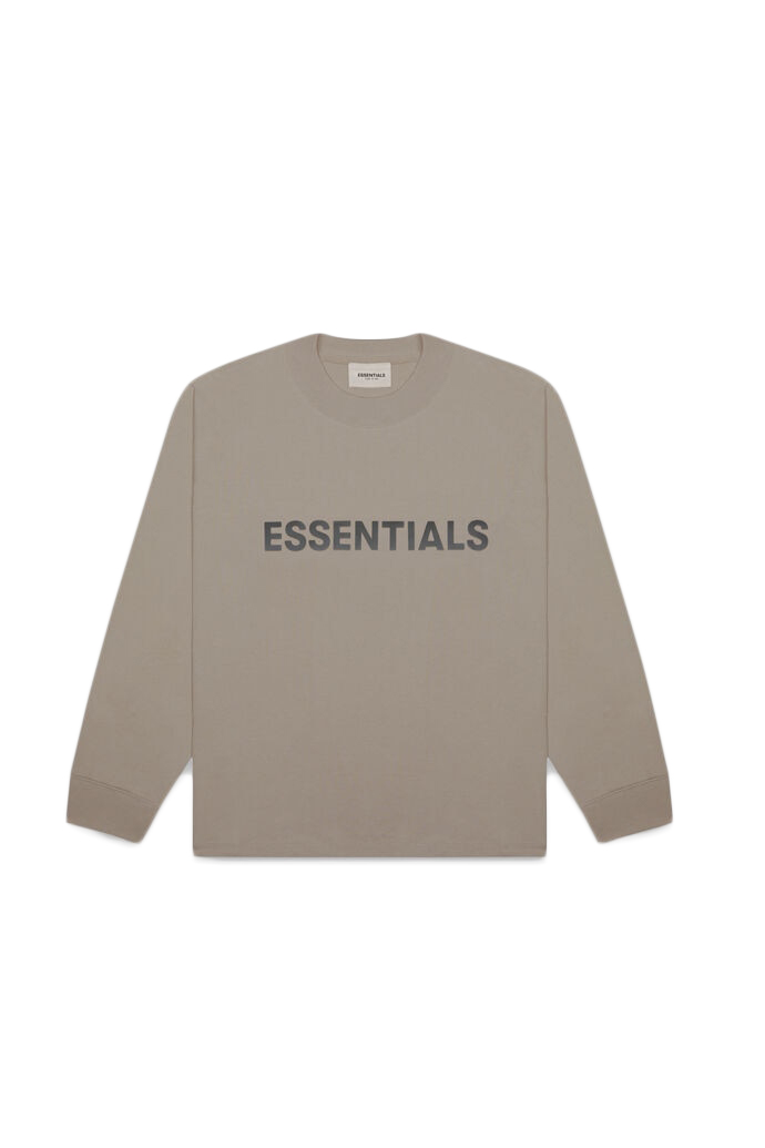 Fear of God Essentials Boxy Long Sleeve T-Shirt Applique Logo Taupe