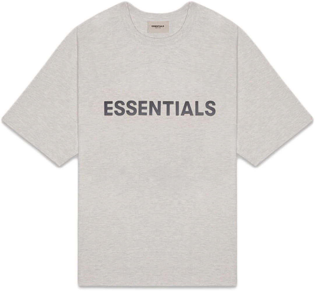 Fear of God Essentials 3D Silicon Applique Boxy T-Shirt Heather Oatmeal ...
