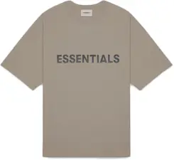 Fear of God Essentials 3D Silicon Applique Boxy T-Shirt Buttercream ...