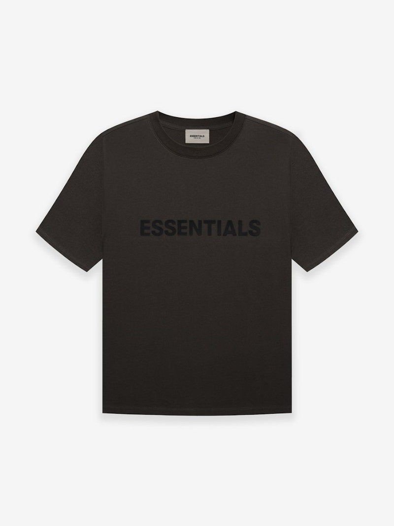 Fear of God Essentials 3D Silicon Applique Boxy T-Shirt Weathered Black