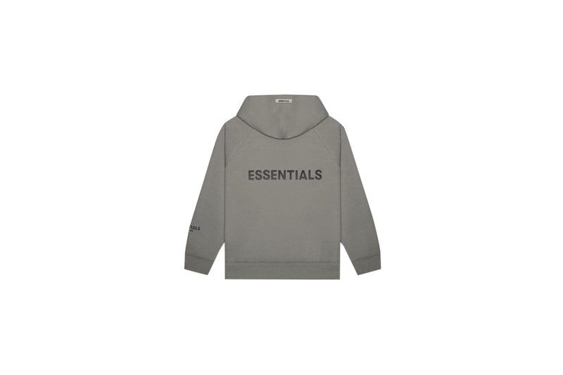 Fear of God Essentials 3D Silicon Applique Full Zip Up Hoodie Gray