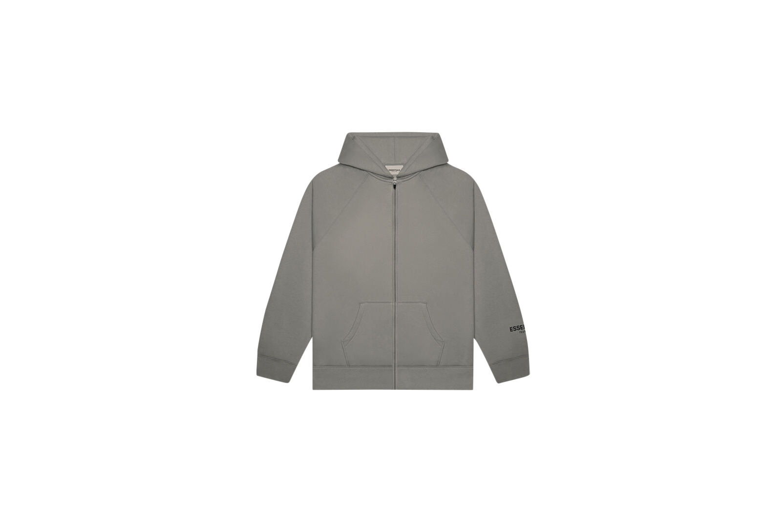 Fear of God Essentials 3D Silicon Applique Full Zip Up Hoodie Gray